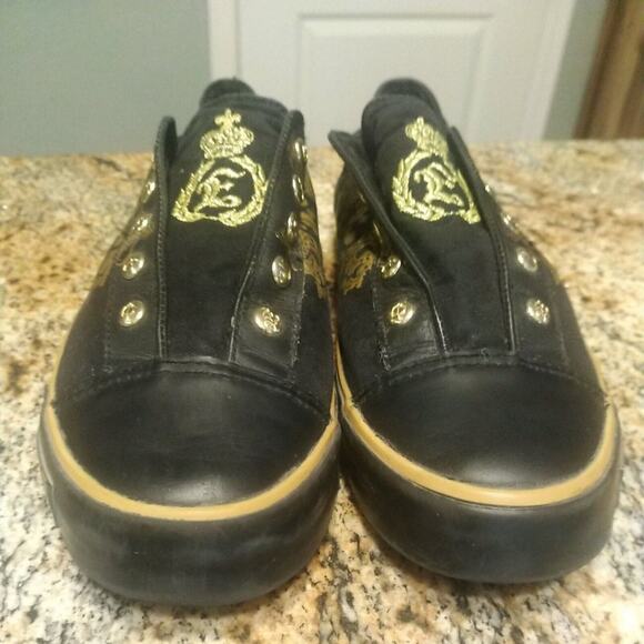 Elvis Shoes Rock and Roll Women Size 9 Black/Gold Rare Embroidered 1977 - Picture 8 of 12